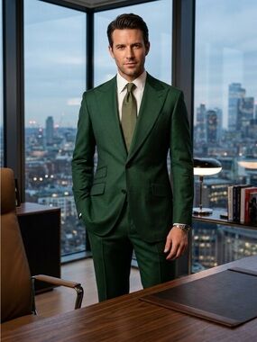 Emerald Green Men's Two-Piece Suit luxury suit
Made in Italy